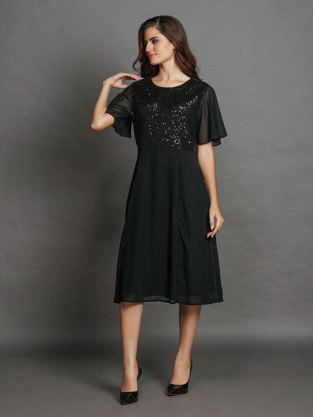 Black-Solid-Regular-Midi-Dress-D08018-5