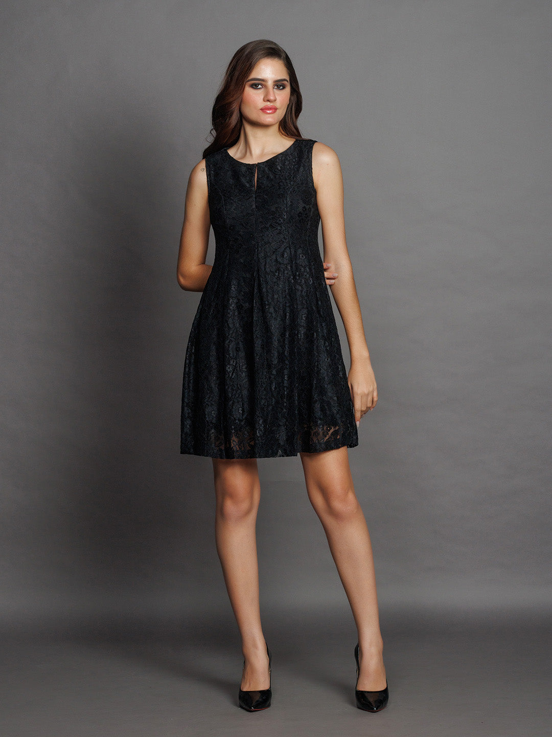 Black-Lace-Flared-Short-Dress-D08035-5