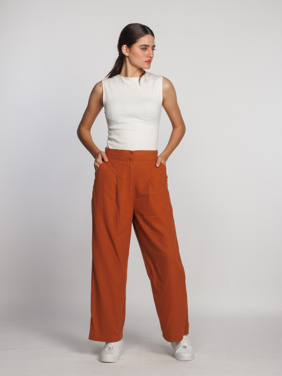 Brown-Solid-Regular-Trouser-L01011-1