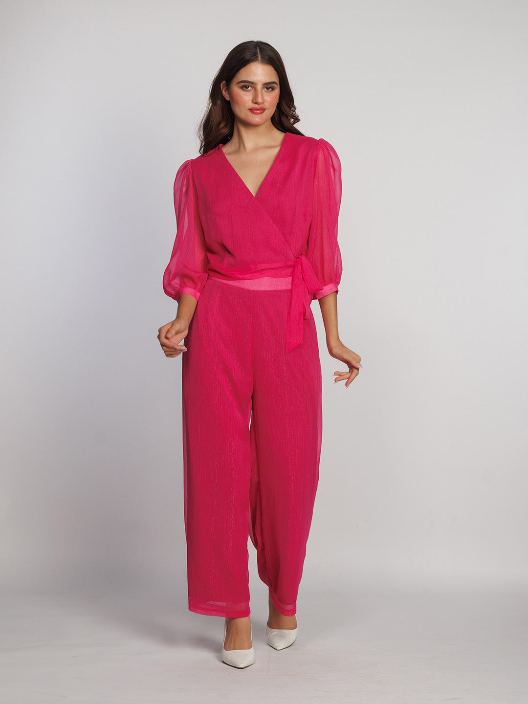 Pink Printed Winter Narrow Palazzo