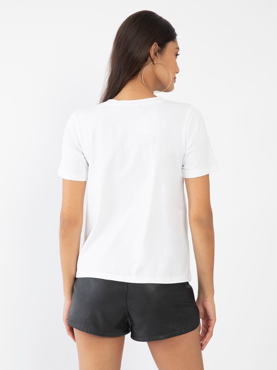 White Printed T-Shirt
