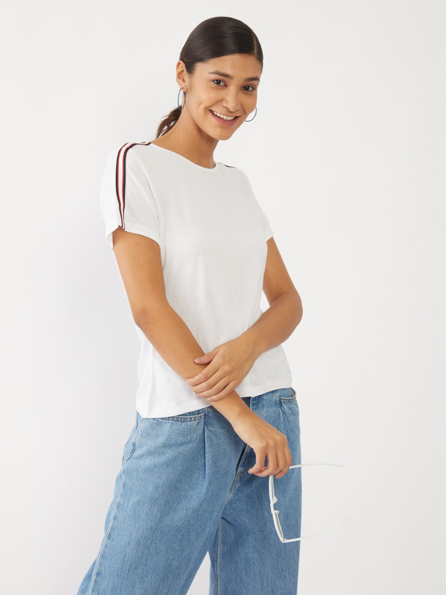White Solid T-Shirt