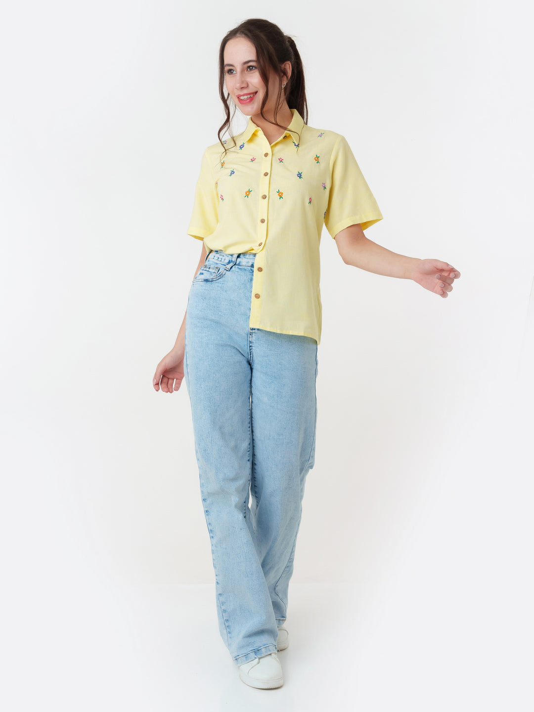 Yellow_Embroidered_Regular_Shirt_T05126_5