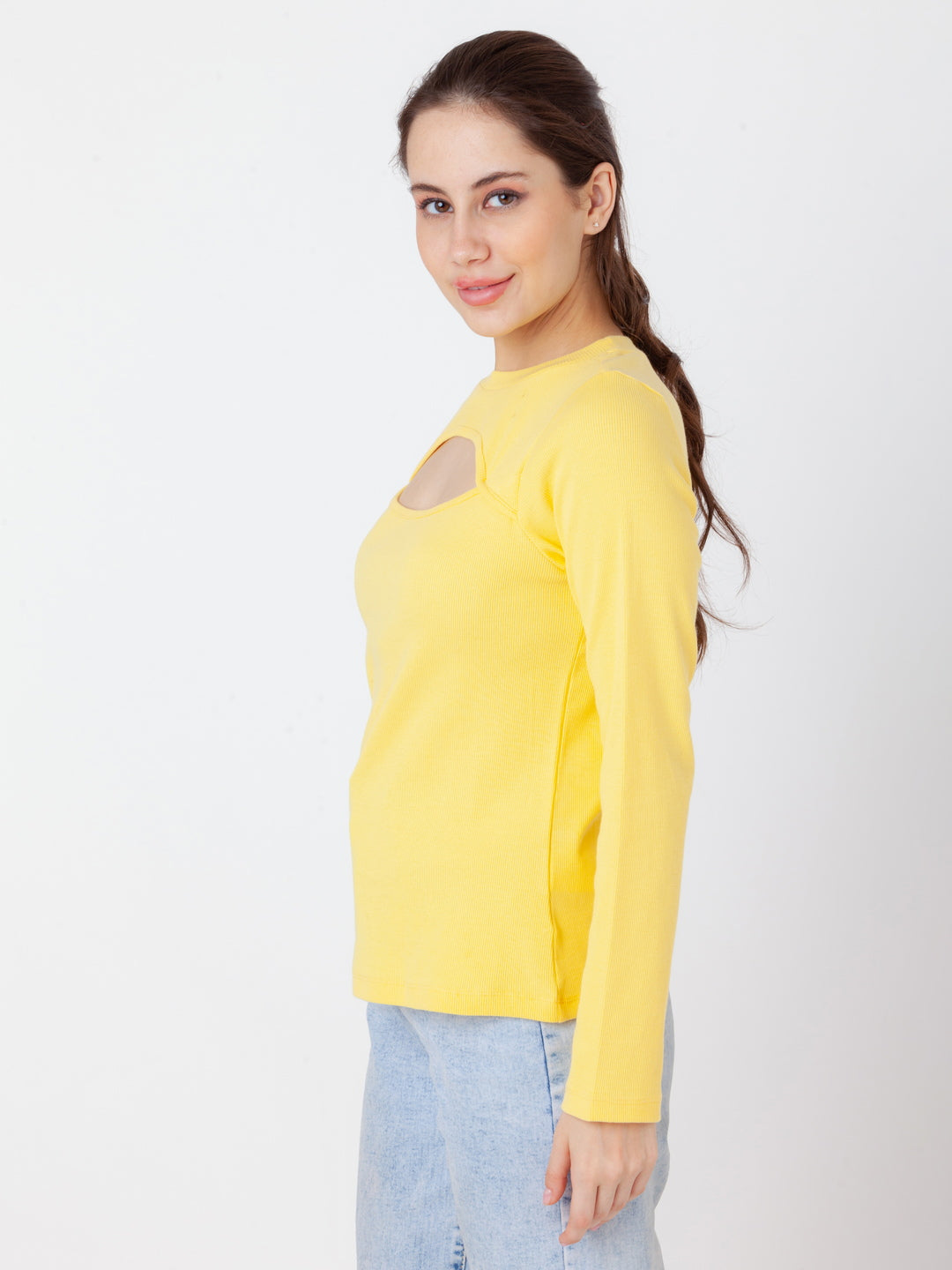 Yellow_Solid_Bodycon_Top_3