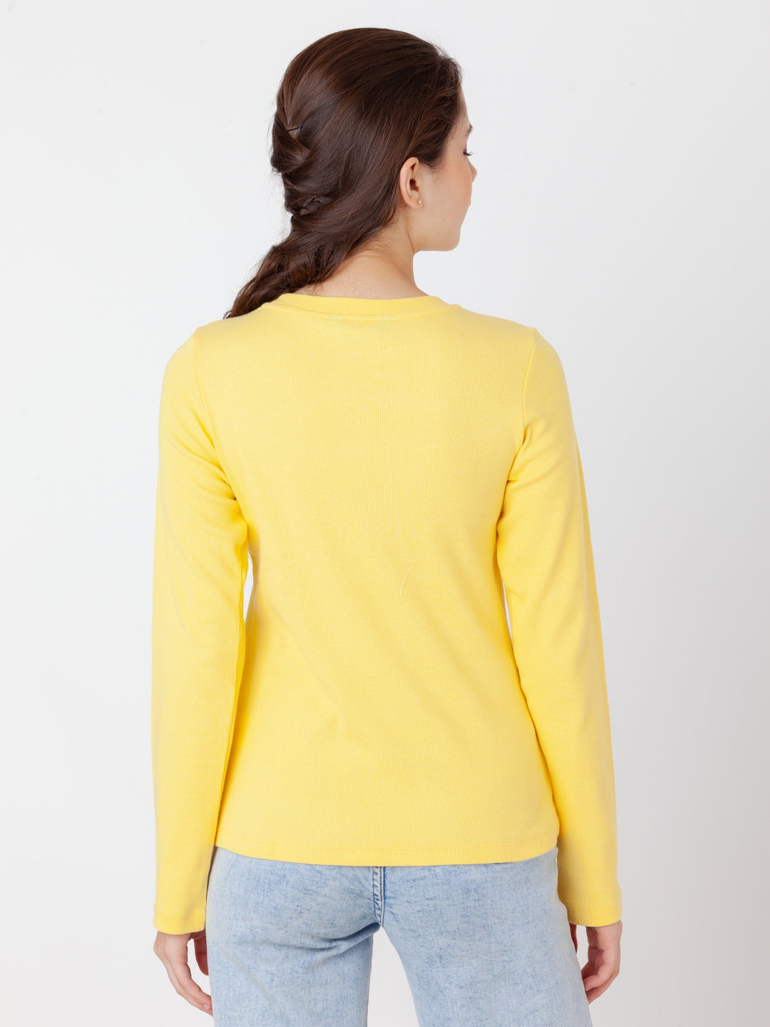 Yellow_Solid_Bodycon_Top_4