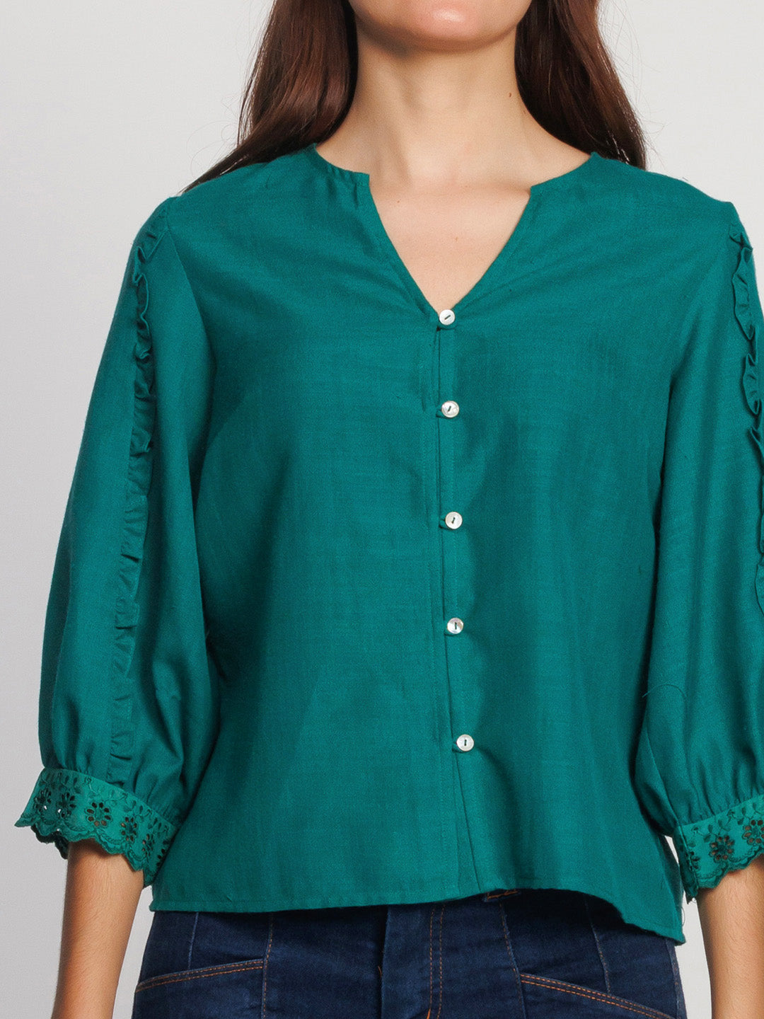 Dark-Green-Solid-Regular-Top-T09033-6