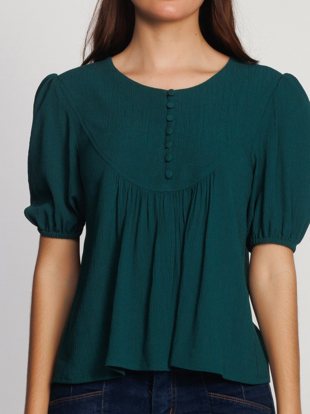 Dark-Green-Embroidered-Flared-Top-T09049-6