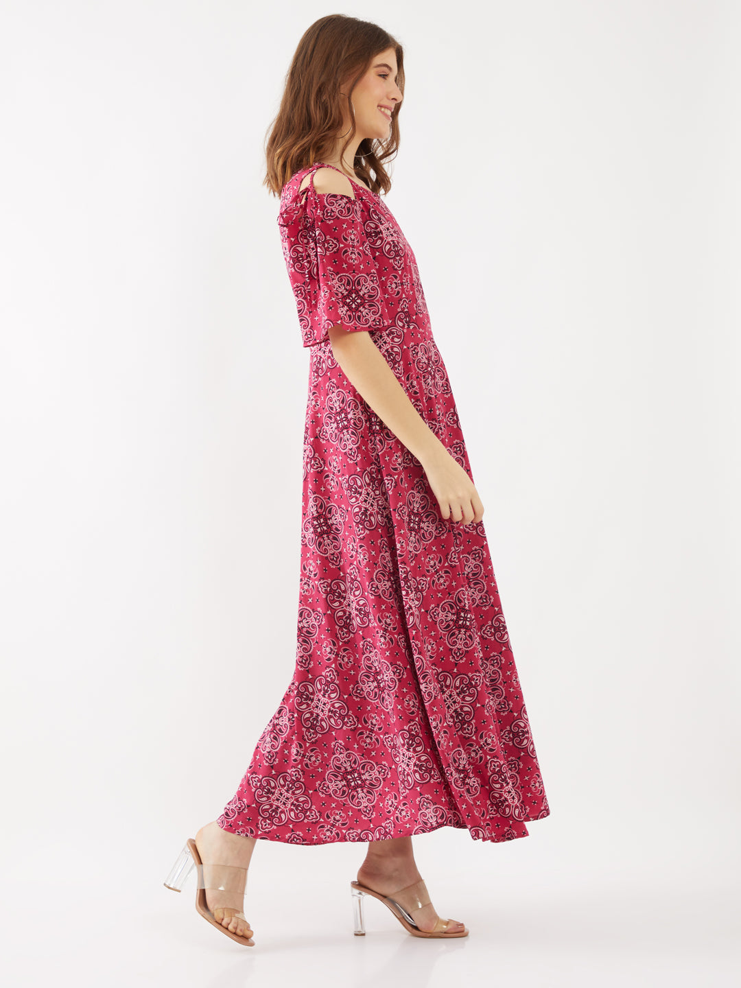 Red-Bohemian-Printed-Ankle-Length-Maxi-Dress-VD01843-3