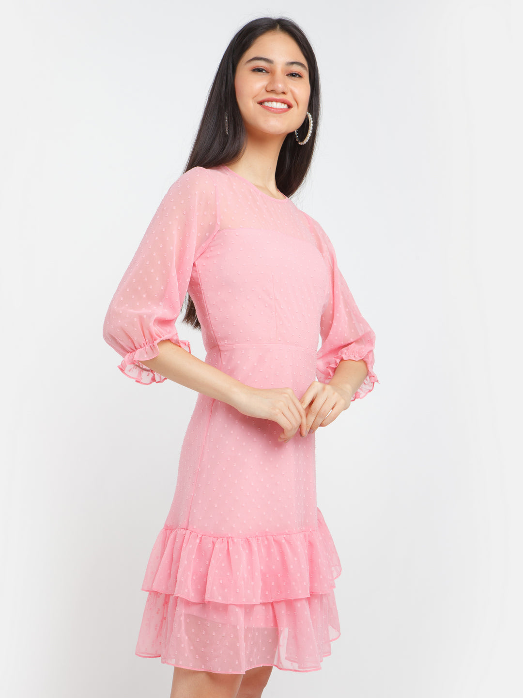 Self-Design-Polyester-Short-Dress-VD02332_109-Pink-3
