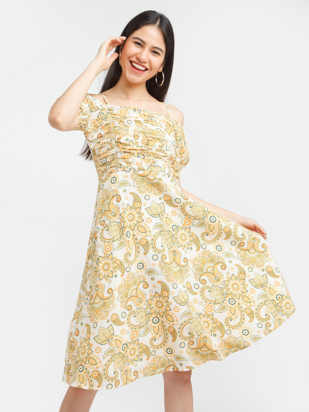 Multi-Colored-Bohemian-Printed-Puff-Sleeve-Short-Dress-VD02381-1
