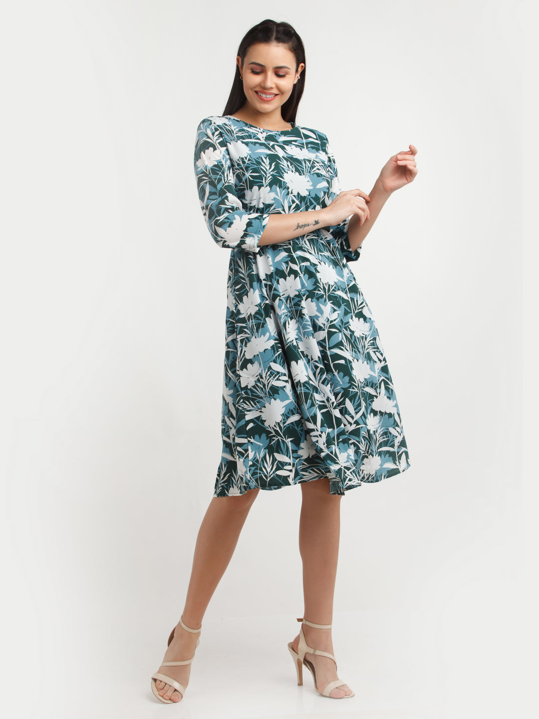 Printed-Polyester-Midi-Dress-VD02398_124-Green-1
