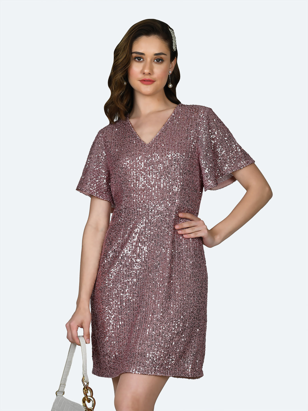 Solid-Polyester-Short-Dress-VD02518_109-Pink-2