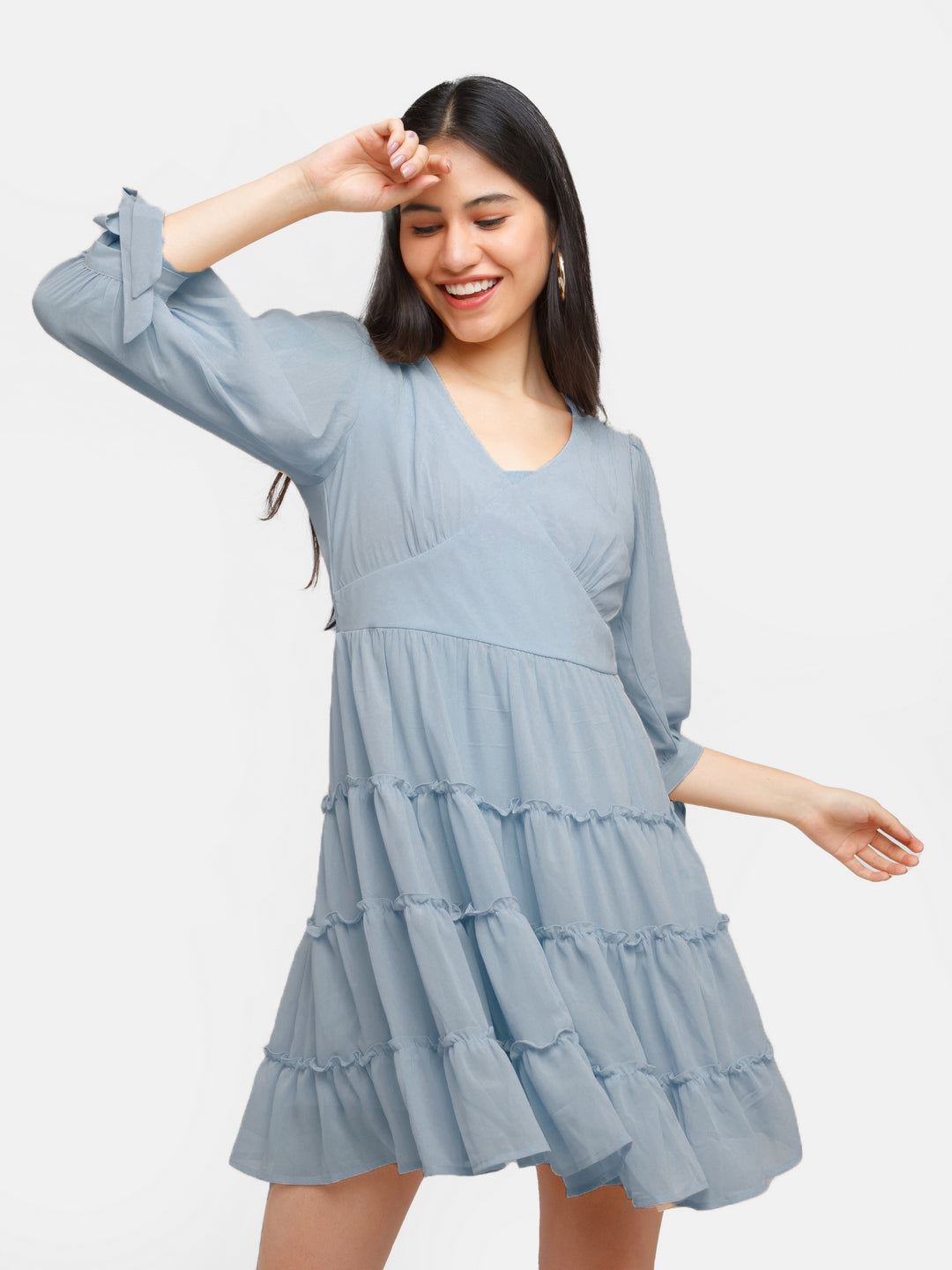 Solid-Polyester-Short-Dress-VD04102_117-Grey-1