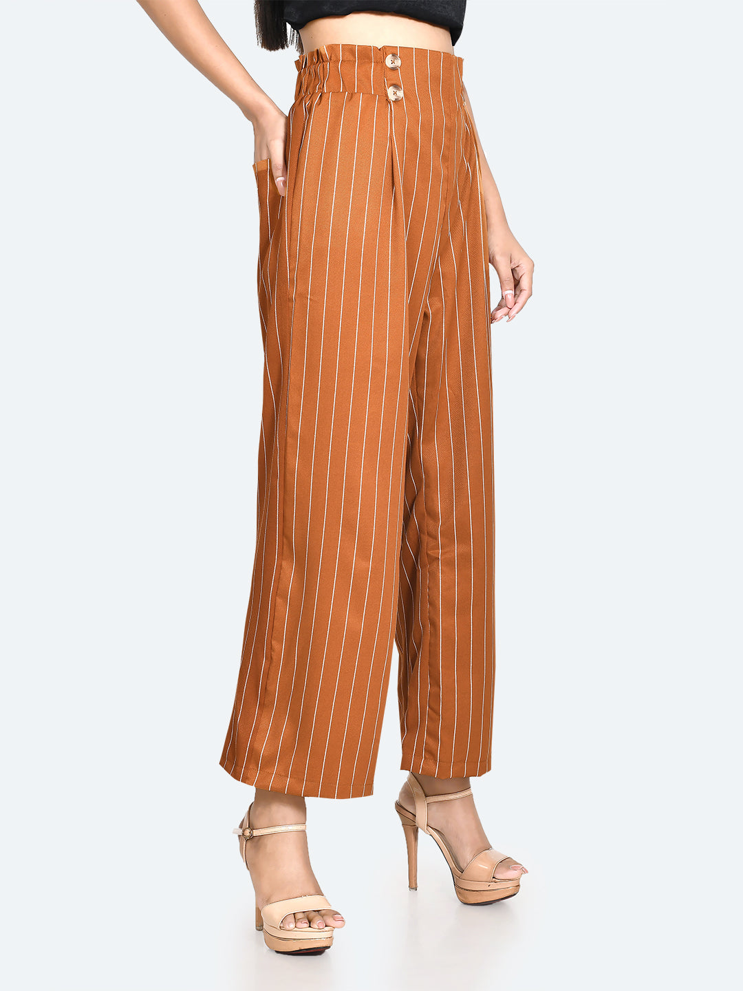 Brown-Striped-Half-Elasticated-Pleated-Trouser-VL00444-3