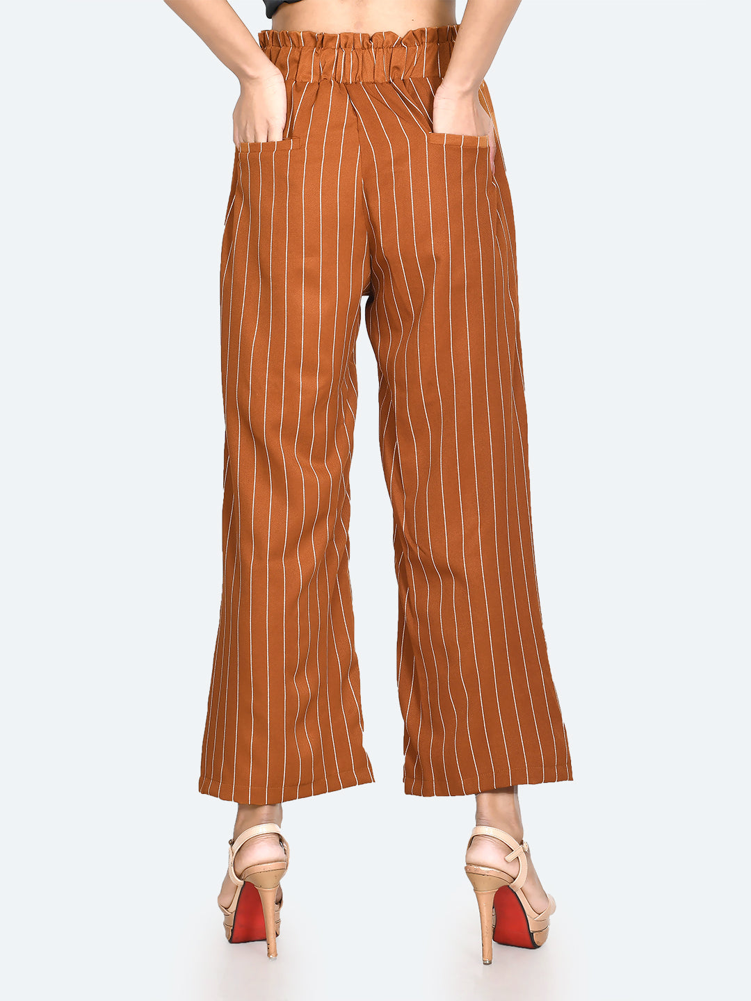 Brown-Striped-Half-Elasticated-Pleated-Trouser-VL00444-4