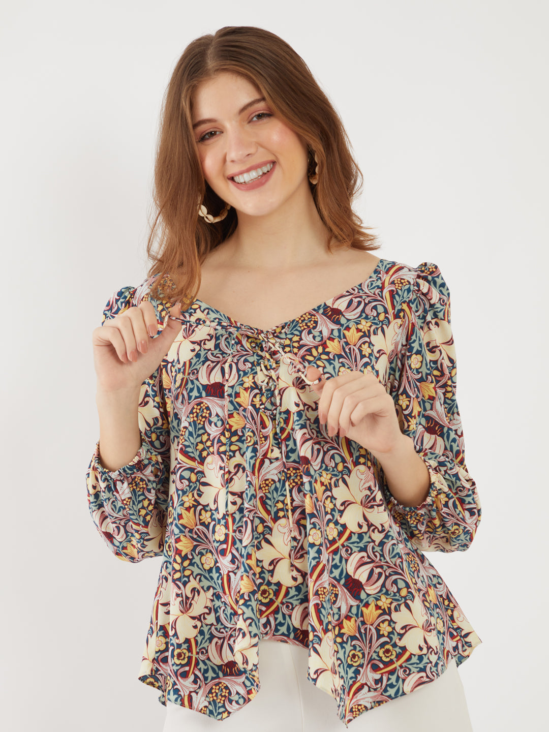 Blue-Floral-Printed-Puff-Sleeve-Top-VT02356-2