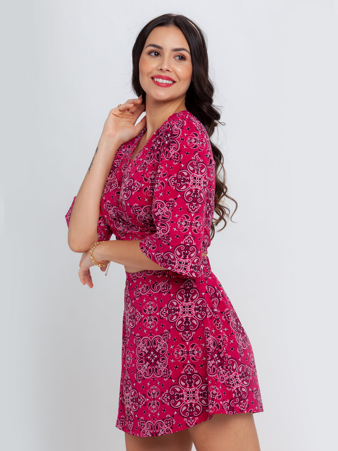 Pink-Bohemian-Printed-Tie-Up-Top-VT02691-3