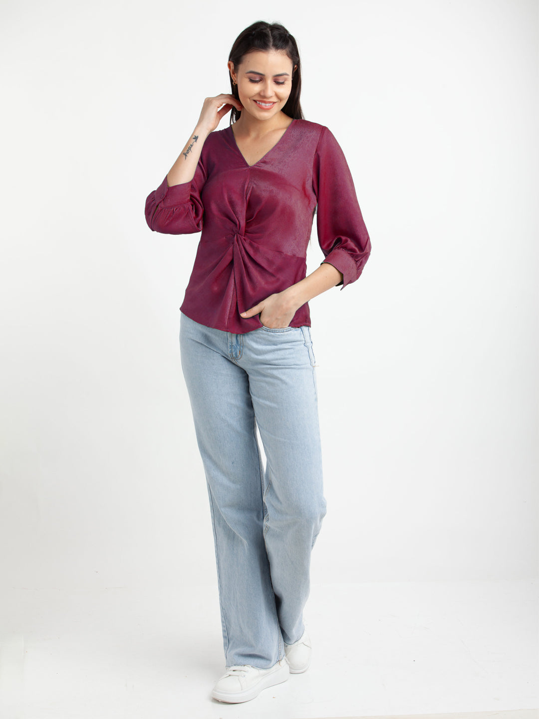 Pink-Solid-V-Neck-Top-VT02973_109-Pink-1