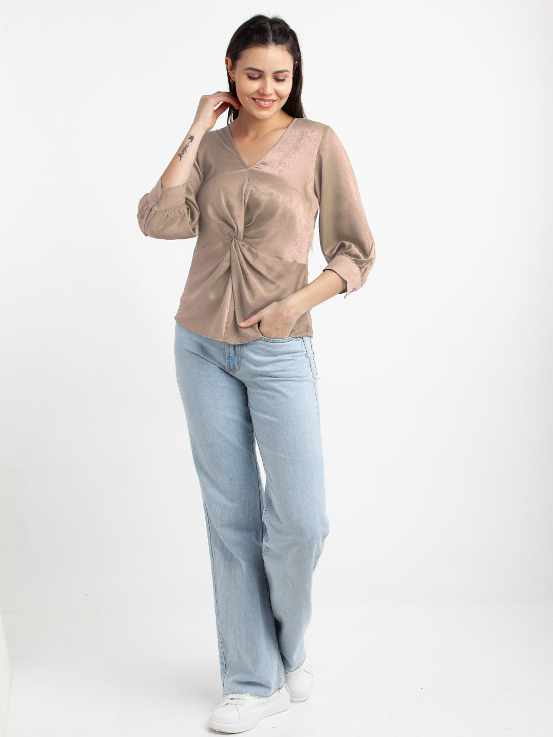 Beige-Solid-V-Neck-Top-VT02973_116-Beige-1