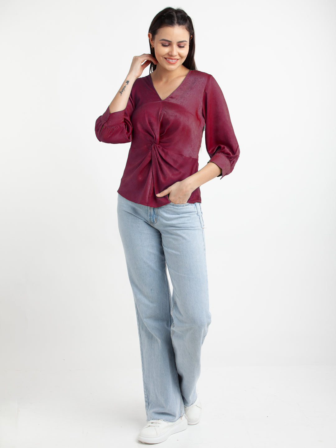 Maroon-Solid-V-Neck-Top-VT02973_137-Maroon-1
