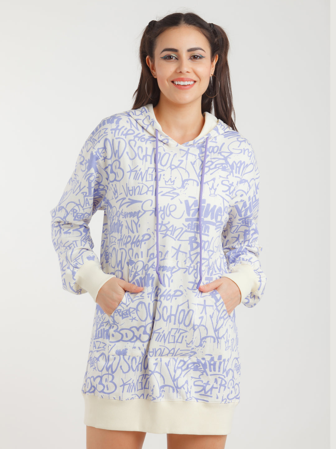 Off White Printed Mini Dress