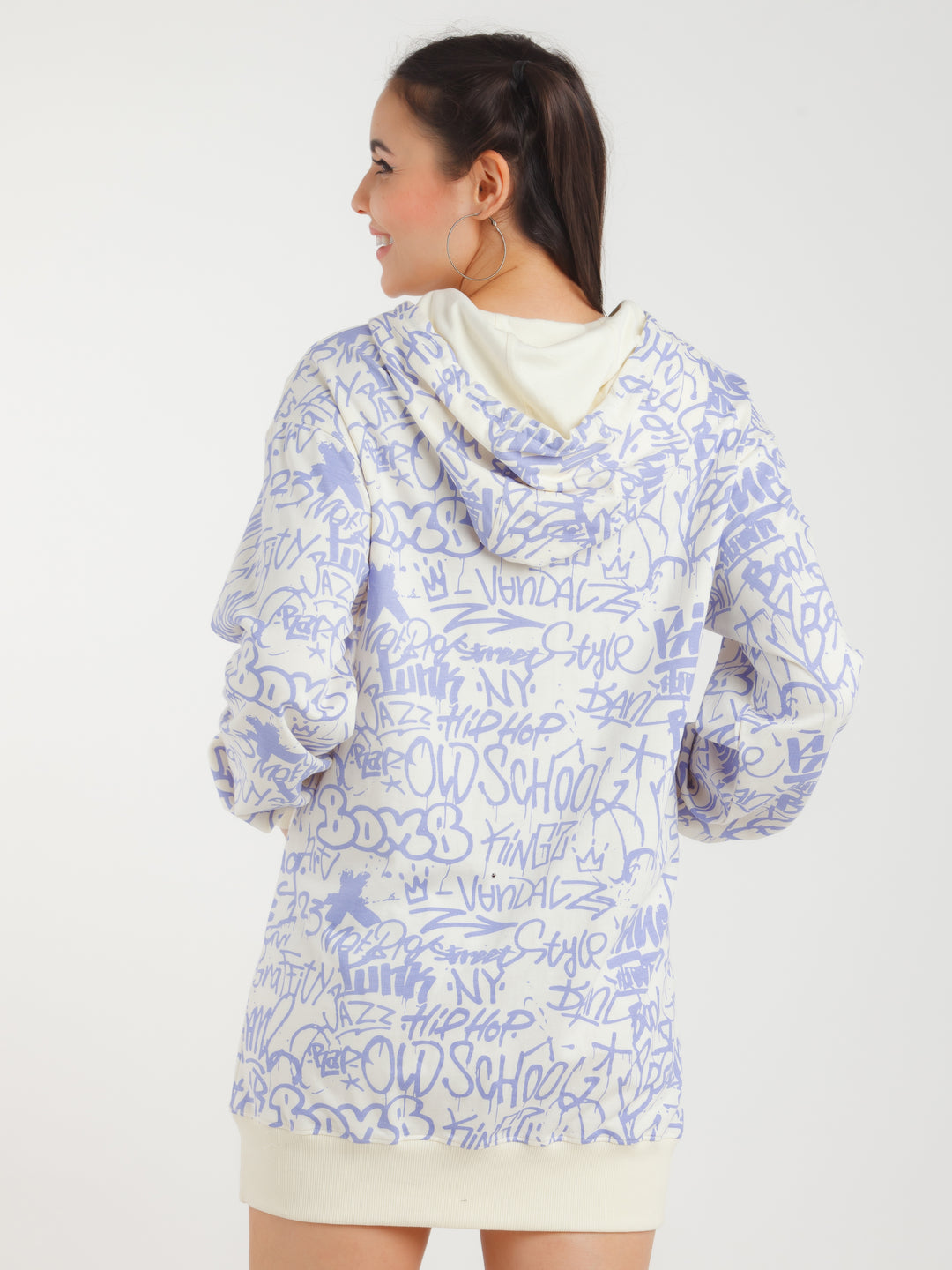 Off White Printed Mini Dress