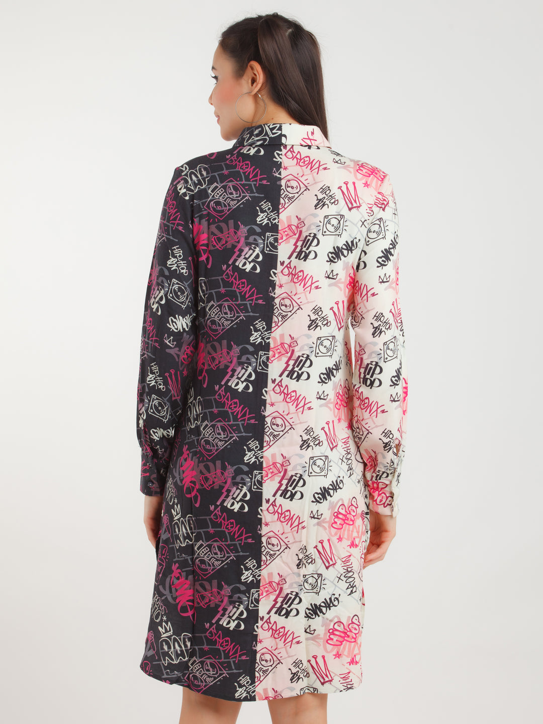 Multicolor Printed Shirt Dress For Women