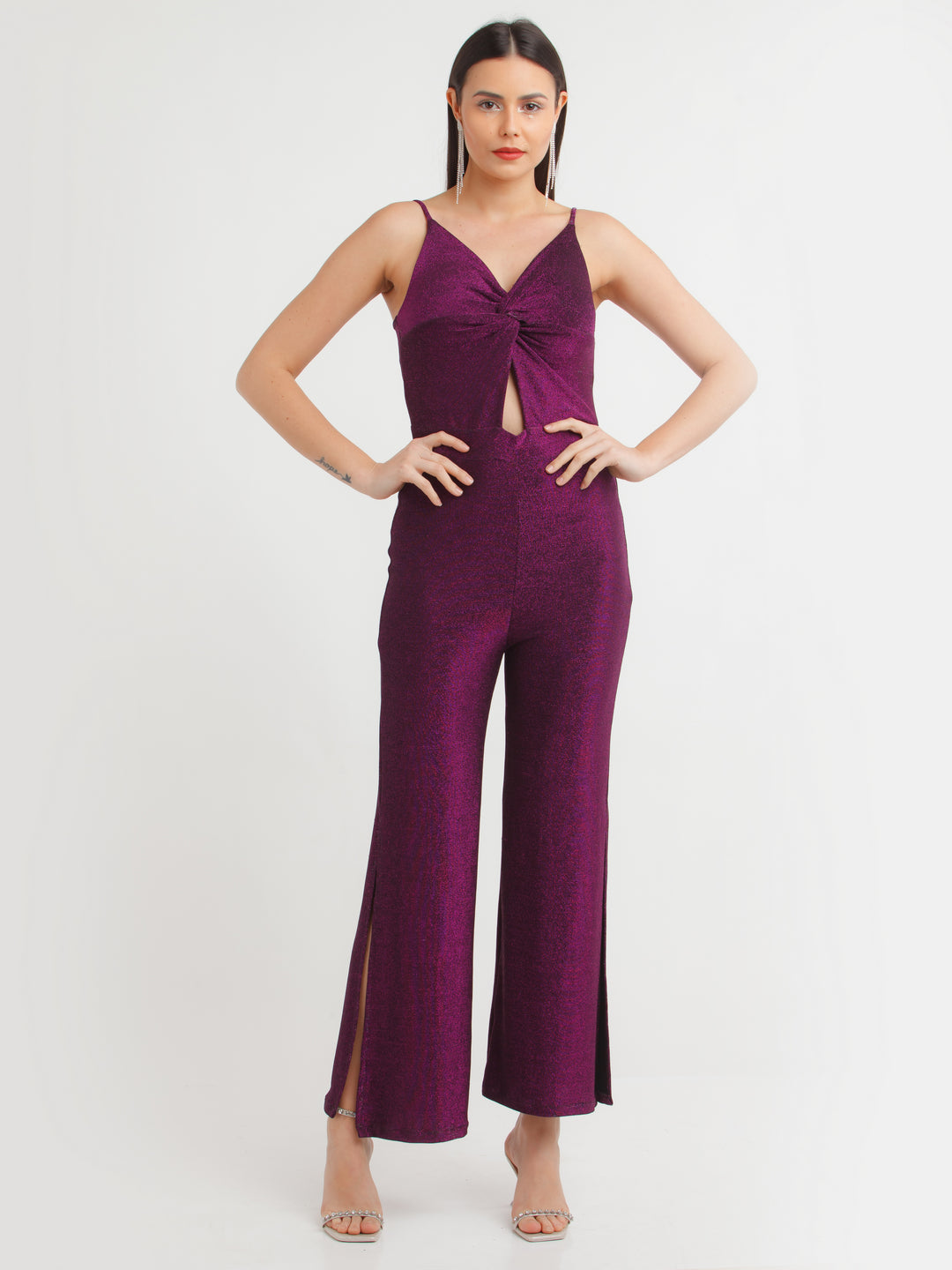 Purple Shimmer Twisted Jumpsuit