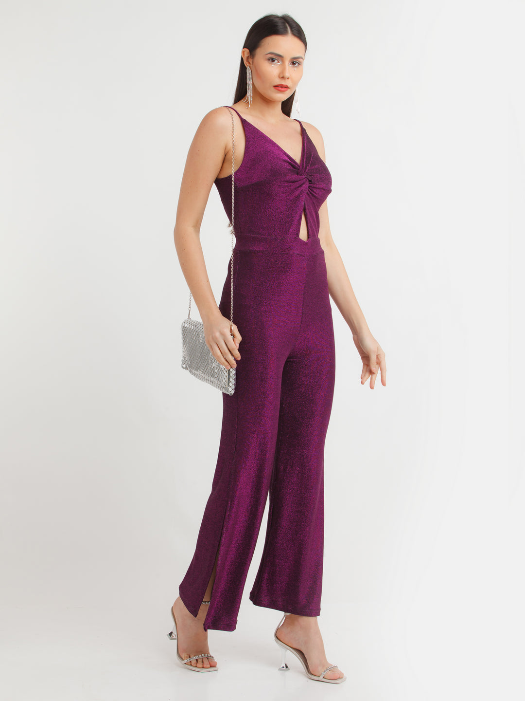 Purple Shimmer Twisted Jumpsuit