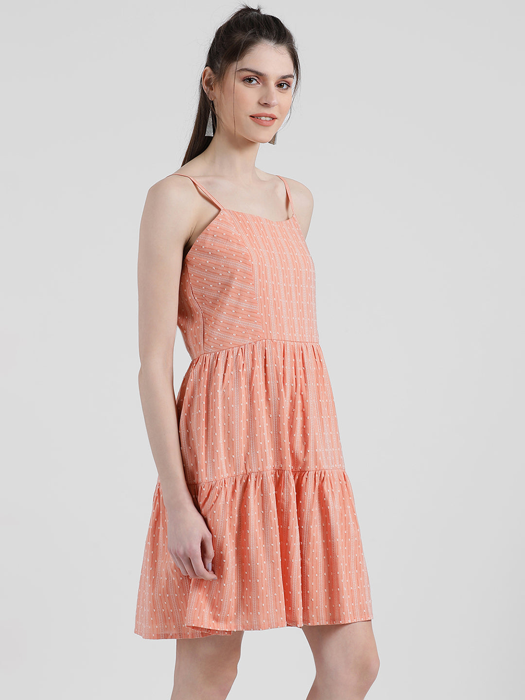 Self Design A-Line Dress