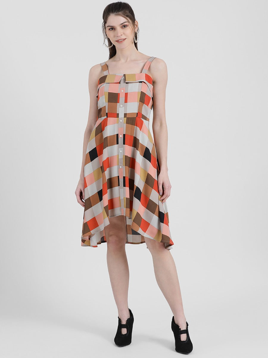 Checked Sheath Dress