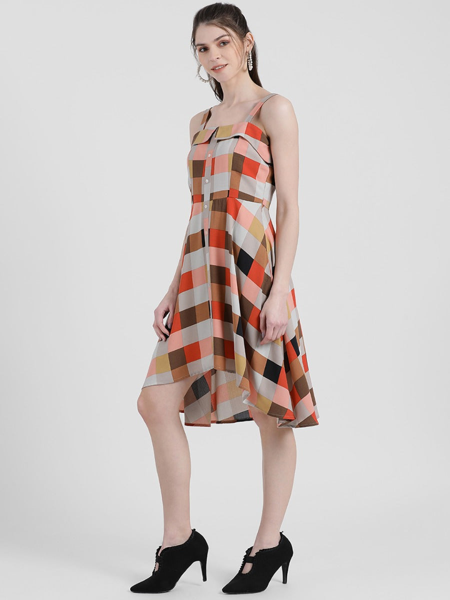 Checked Sheath Dress