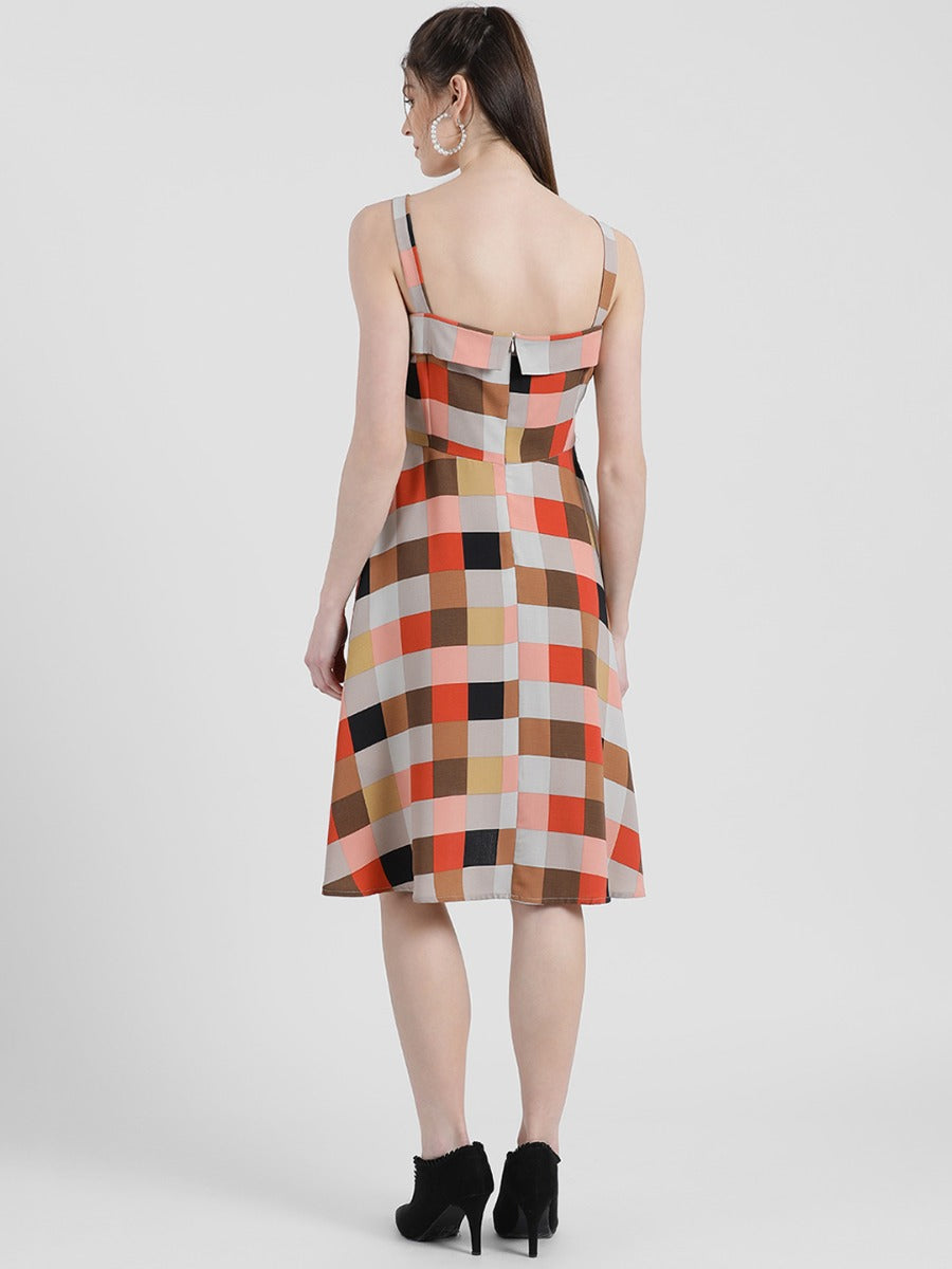 Checked Sheath Dress