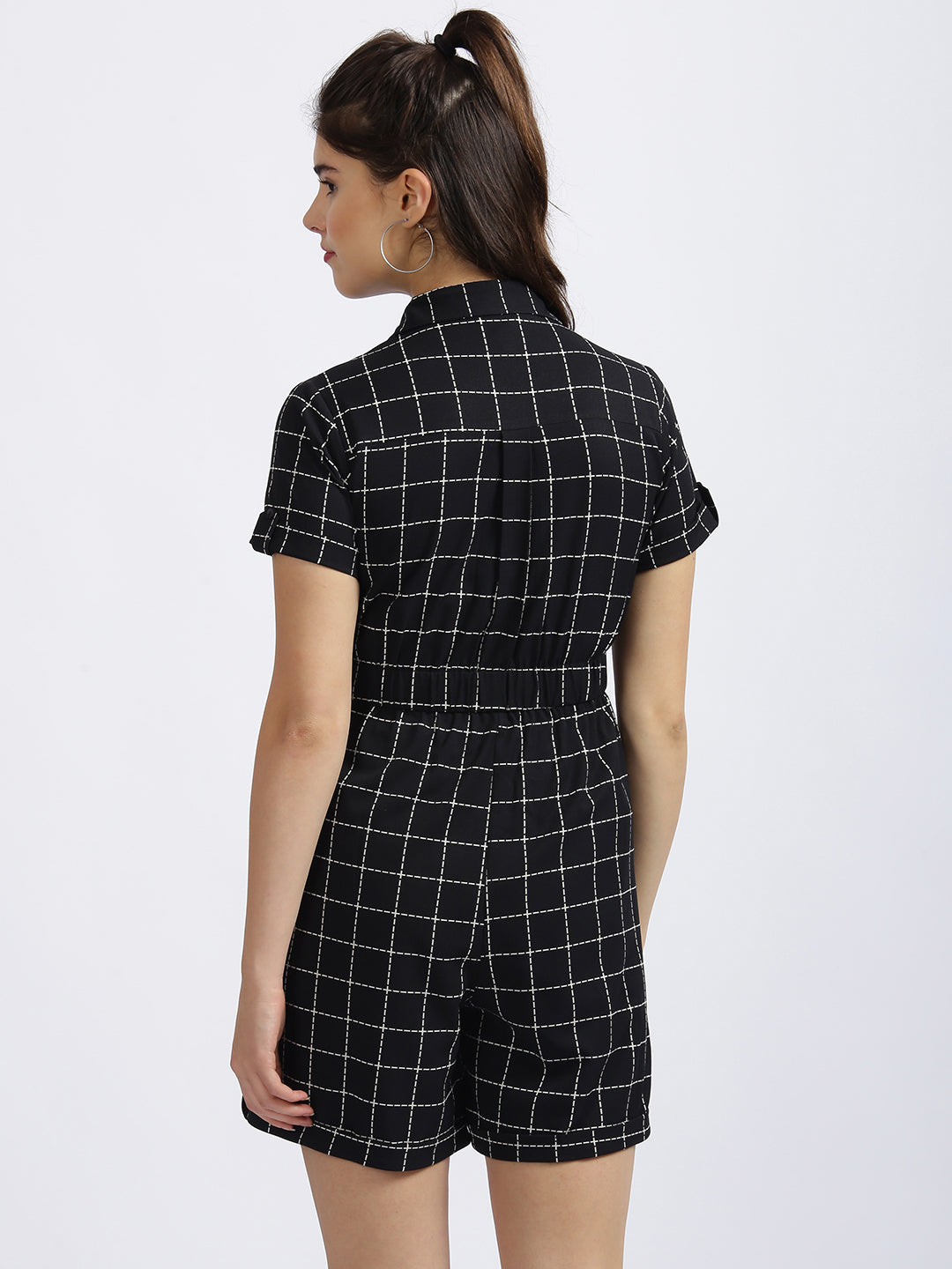 Black Straight Playsuit