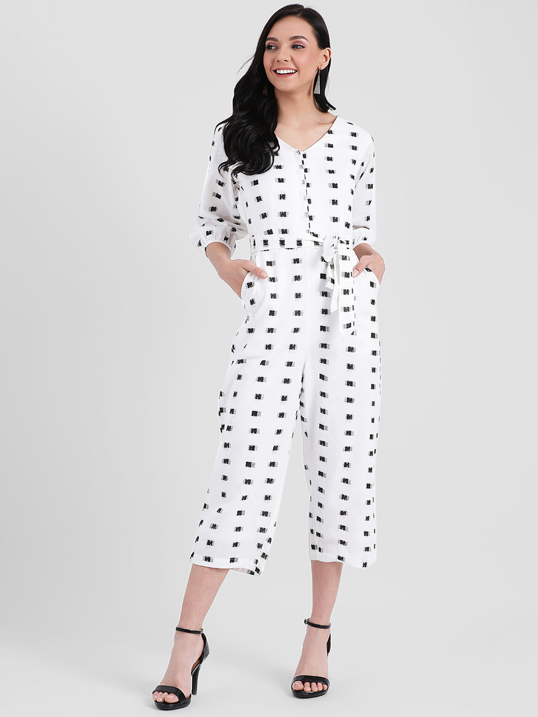 White Basic Jumpsuit