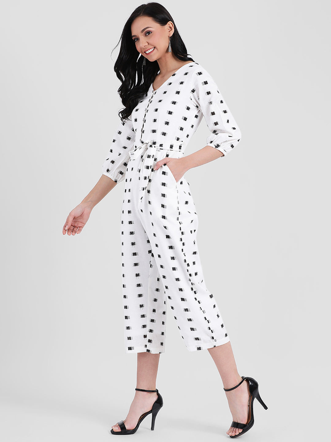 White Basic Jumpsuit