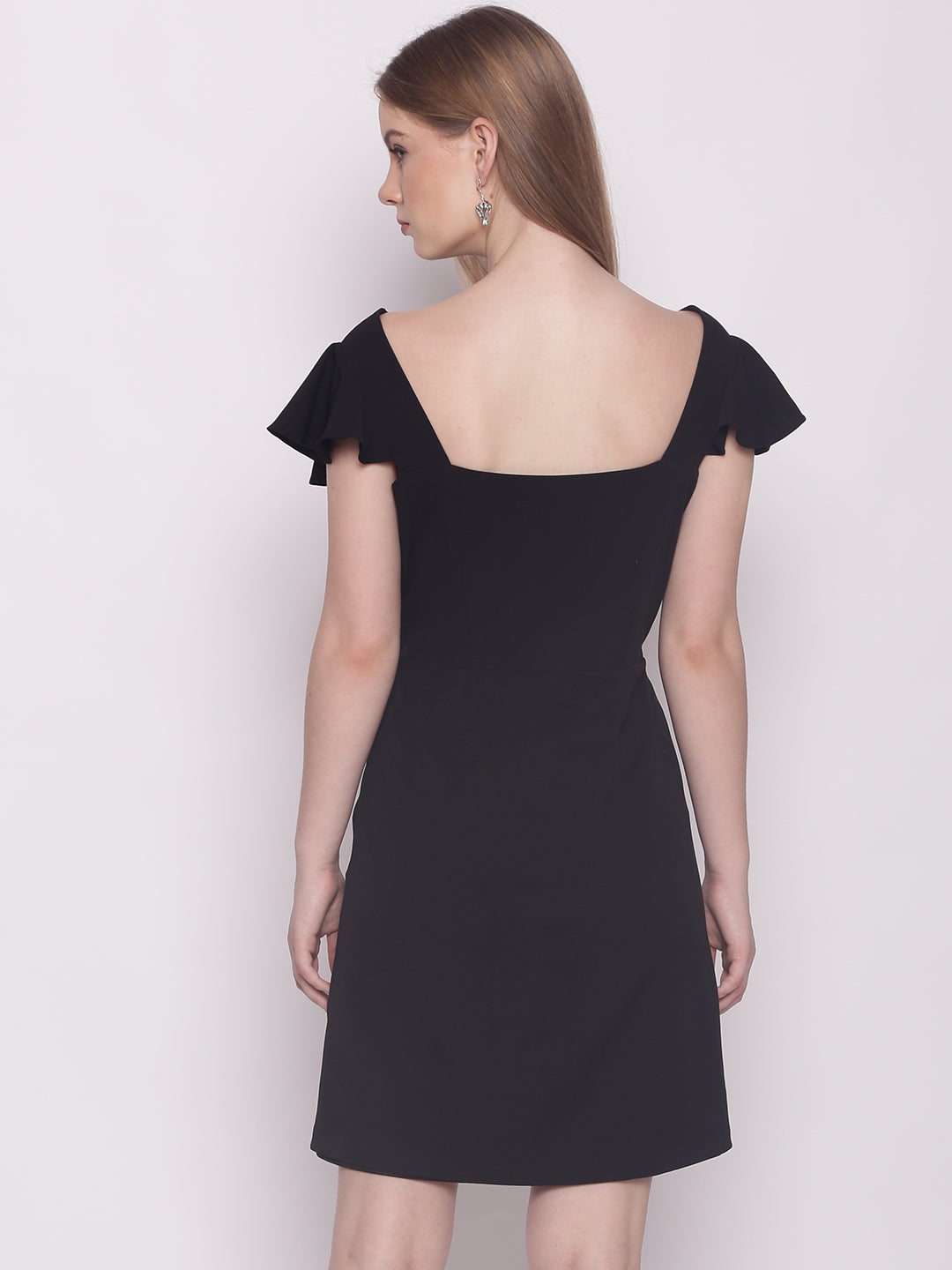 Black Solid Short Dress