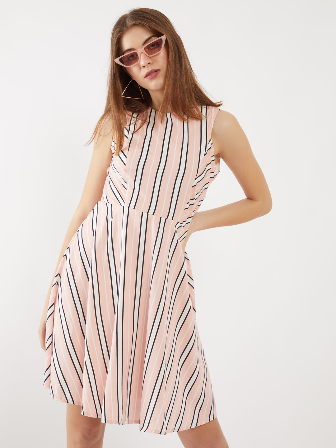 Pink Printed Short Dress