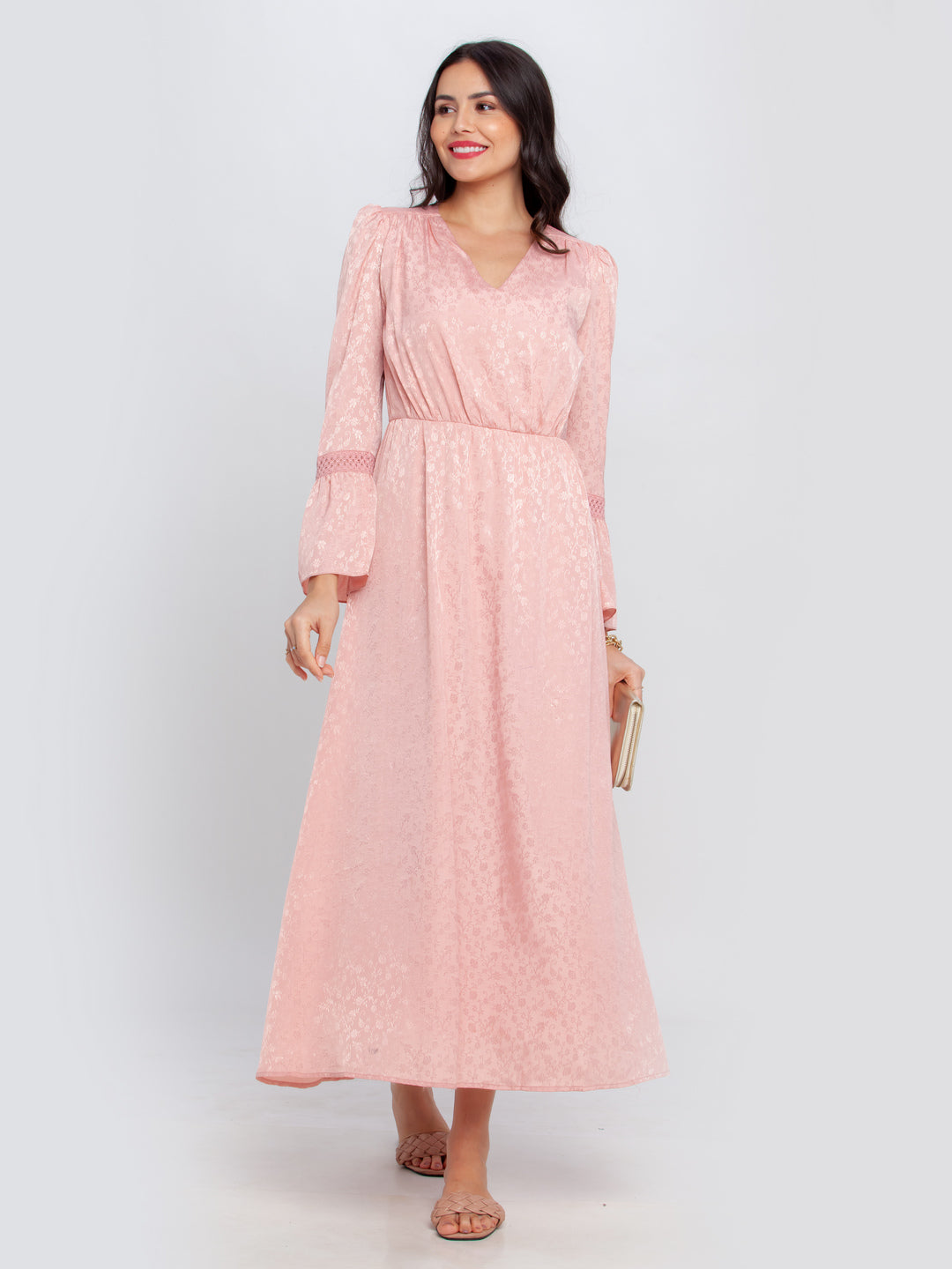 Pink Printed Maxi Dress