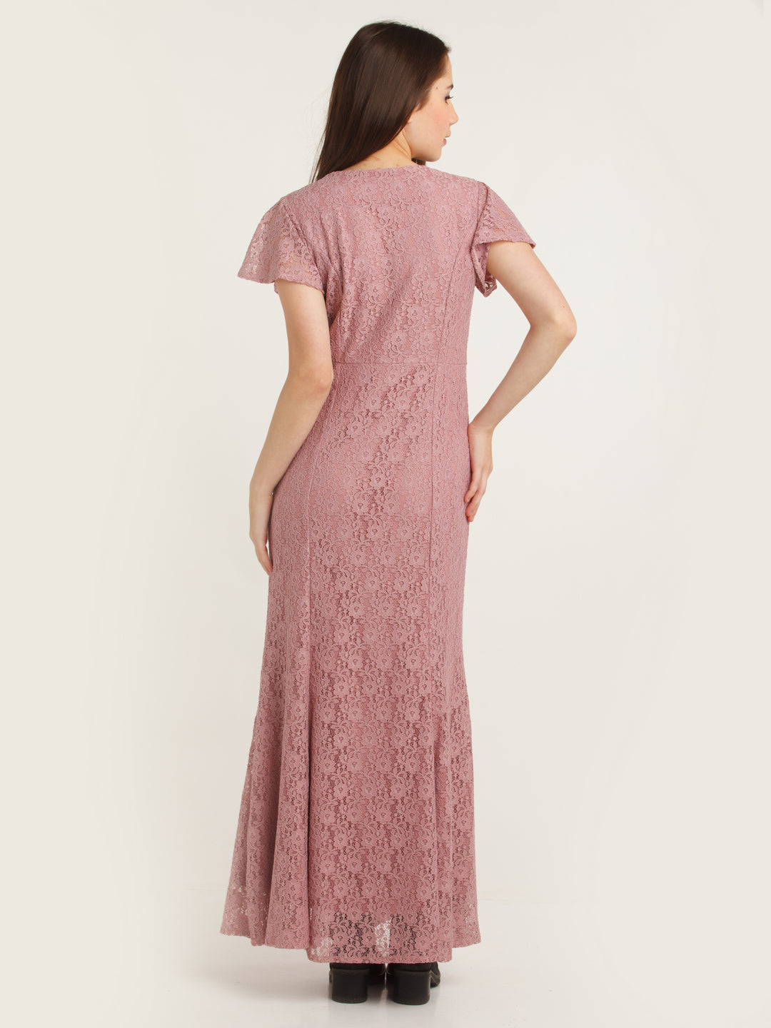 Pink Lace Maxi Dress