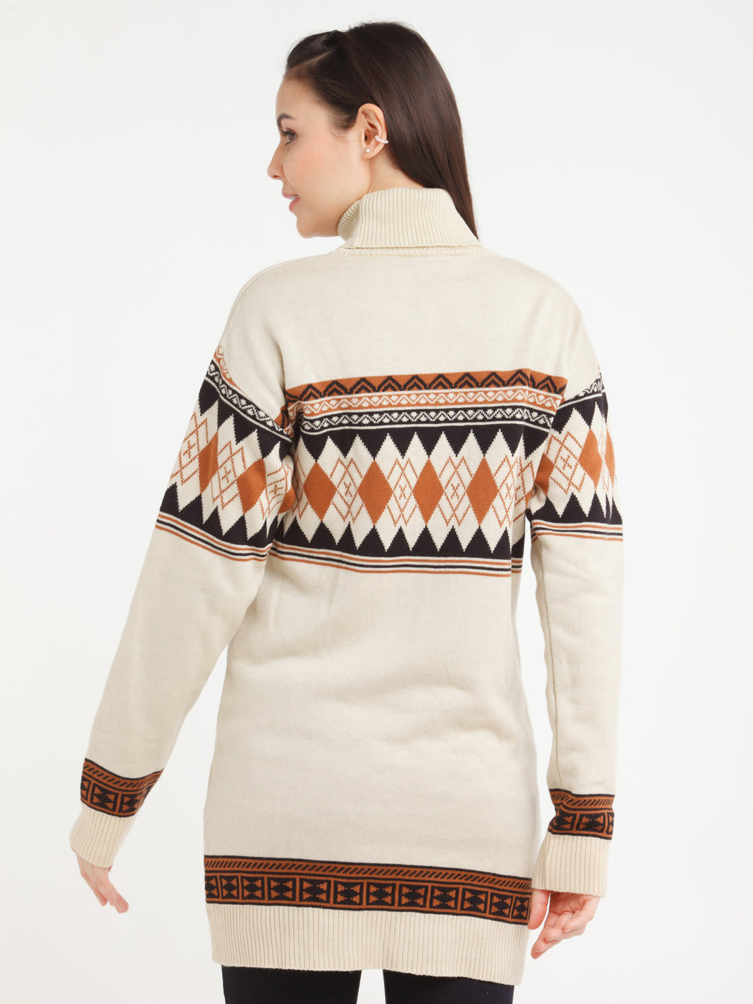 Multicolor Printed Straight Sweater