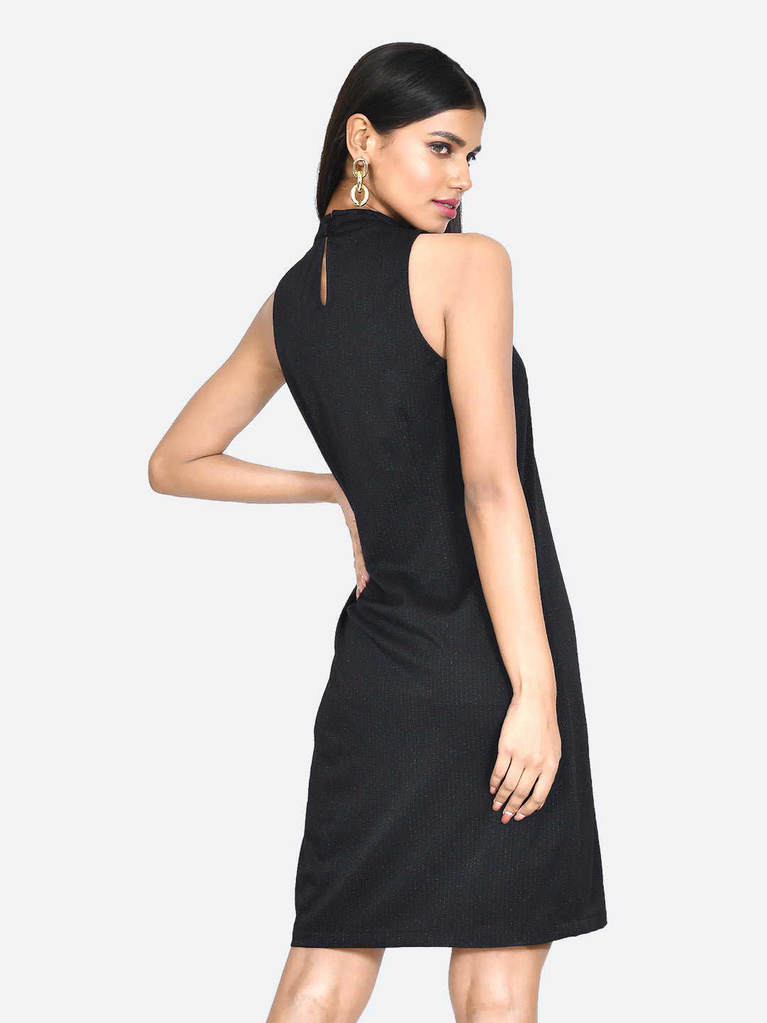 Black Embellished Bodycon Short Dress