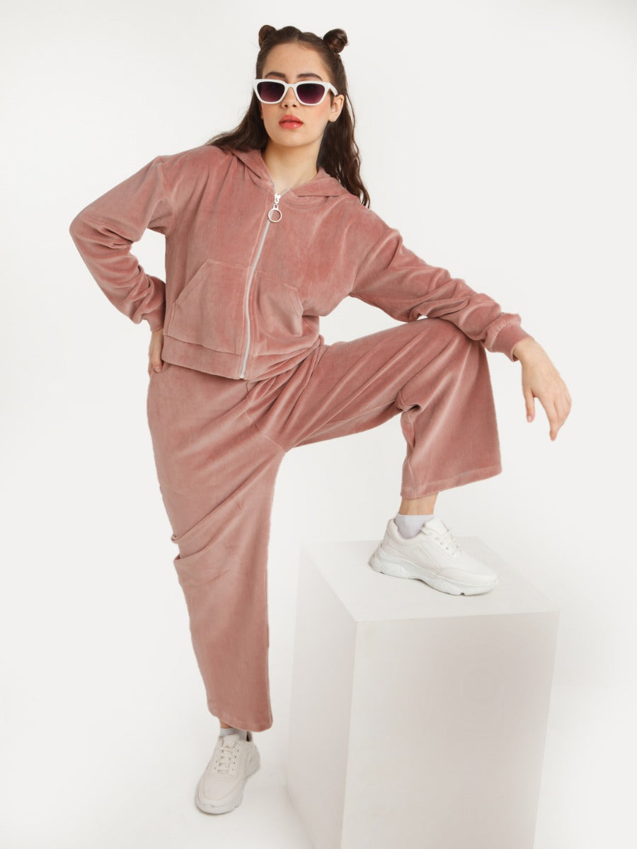 Brown Solid Elasticated Trouser