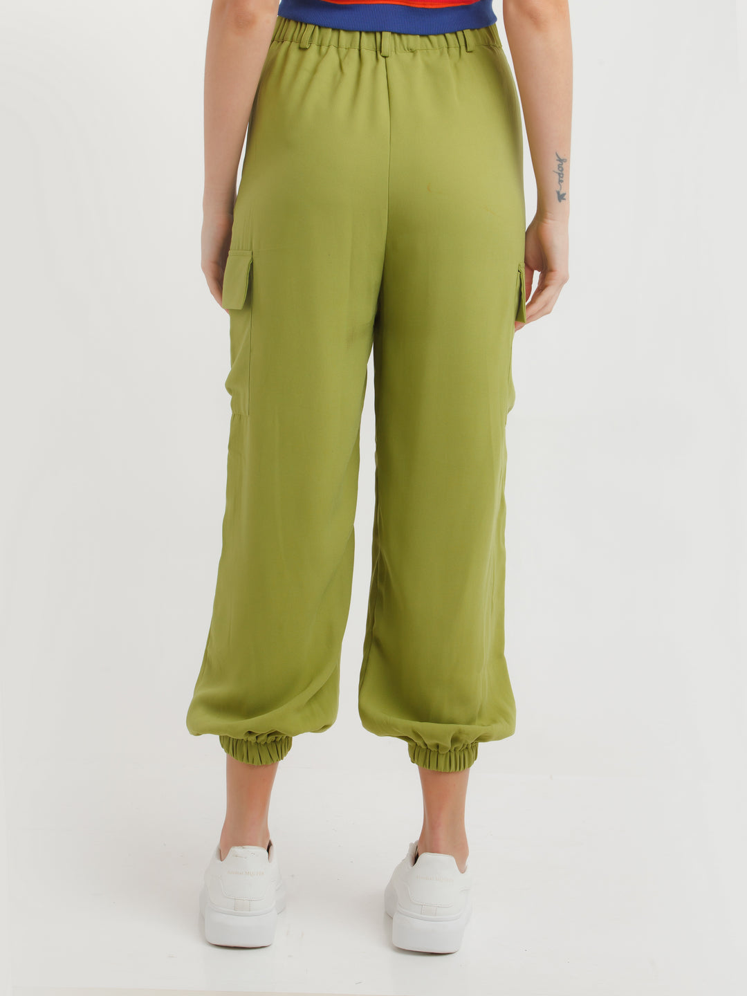 Green Solid Joggers For Women