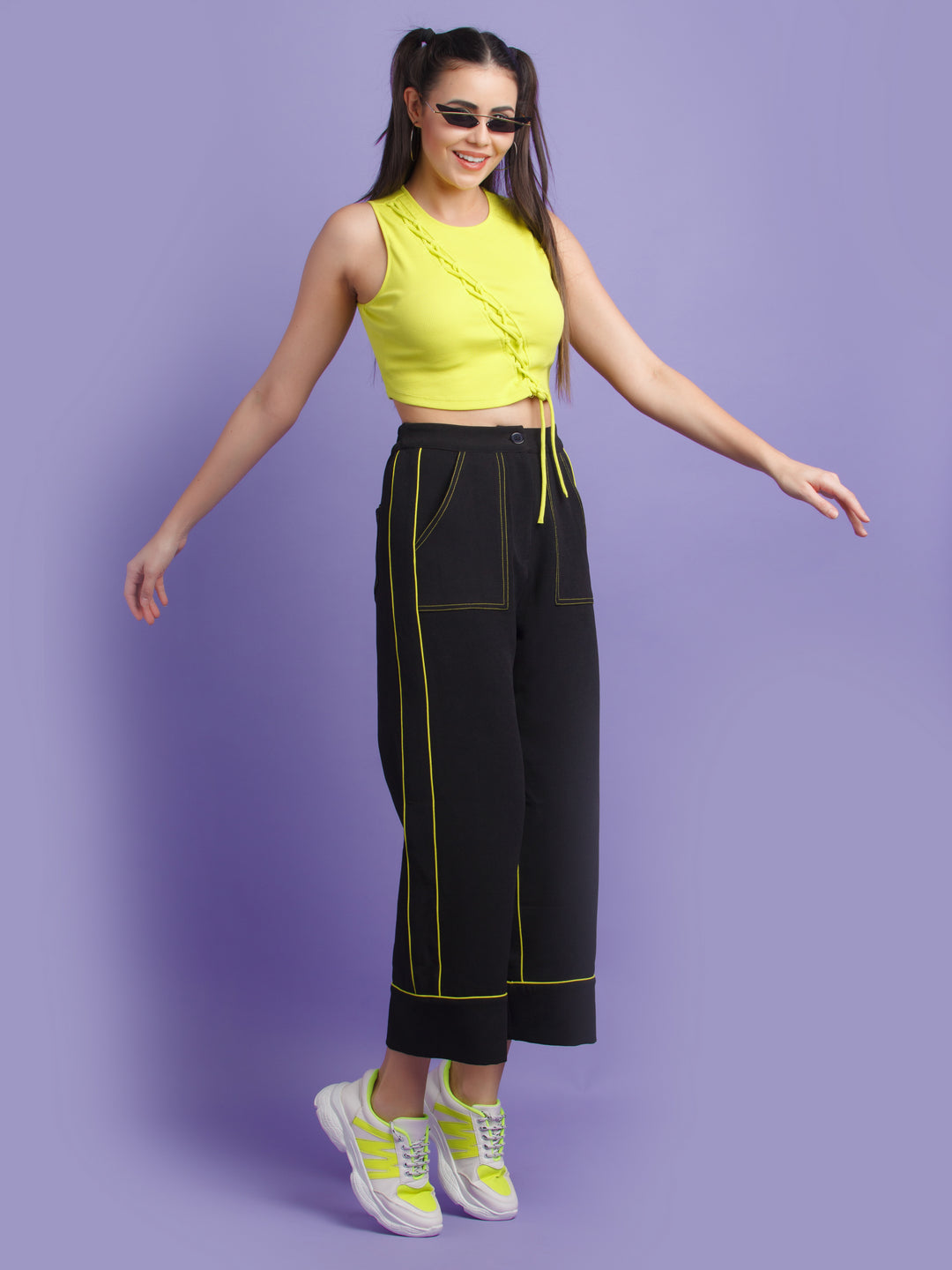 Black Solid Trousers