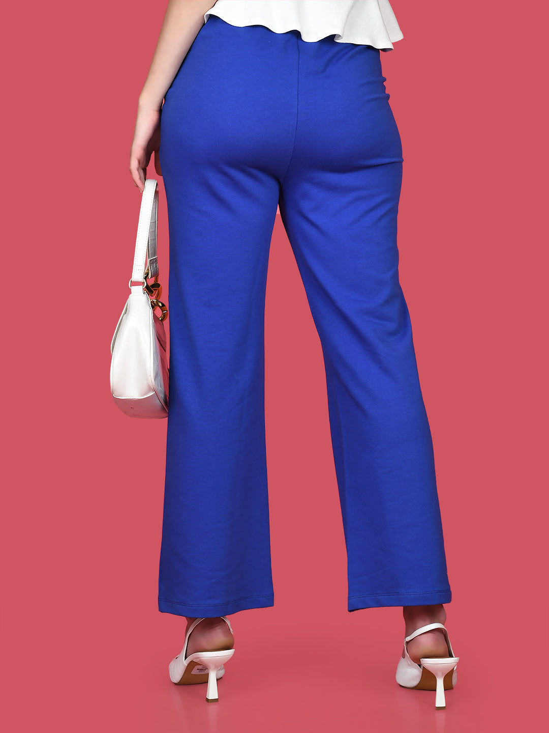 Blue Solid Trousers