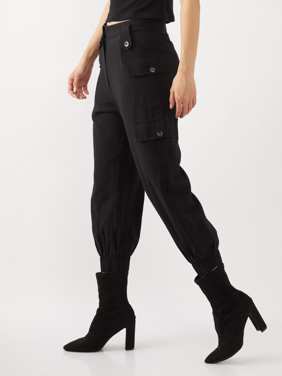 Black Solid Cargos