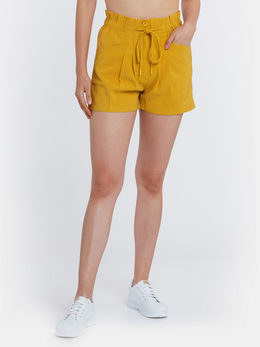 Women's Mustard Cotton Legging Shorts (M) on eBid United States