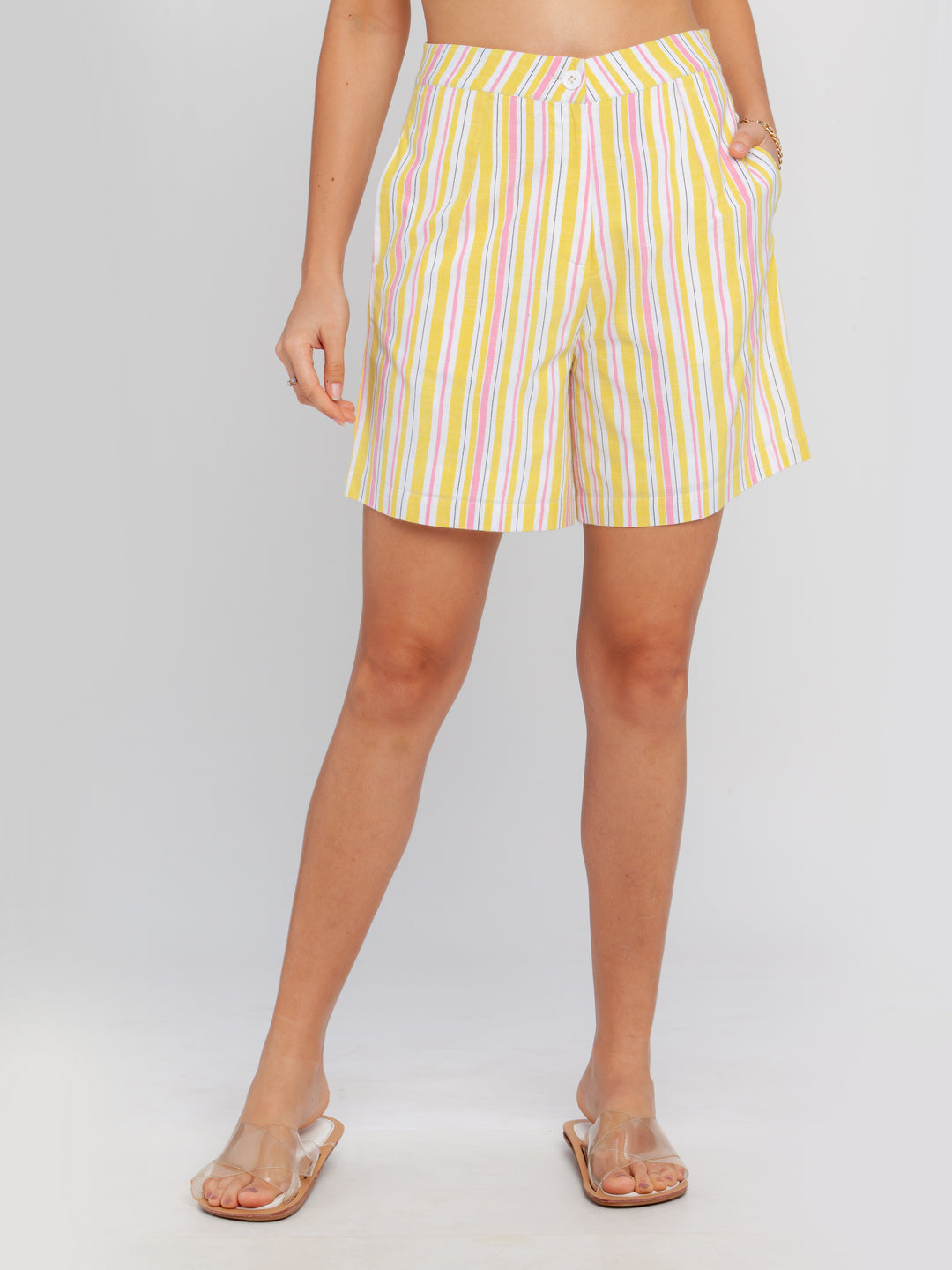 Multicolored Printed Wide Leg Shorts For Women