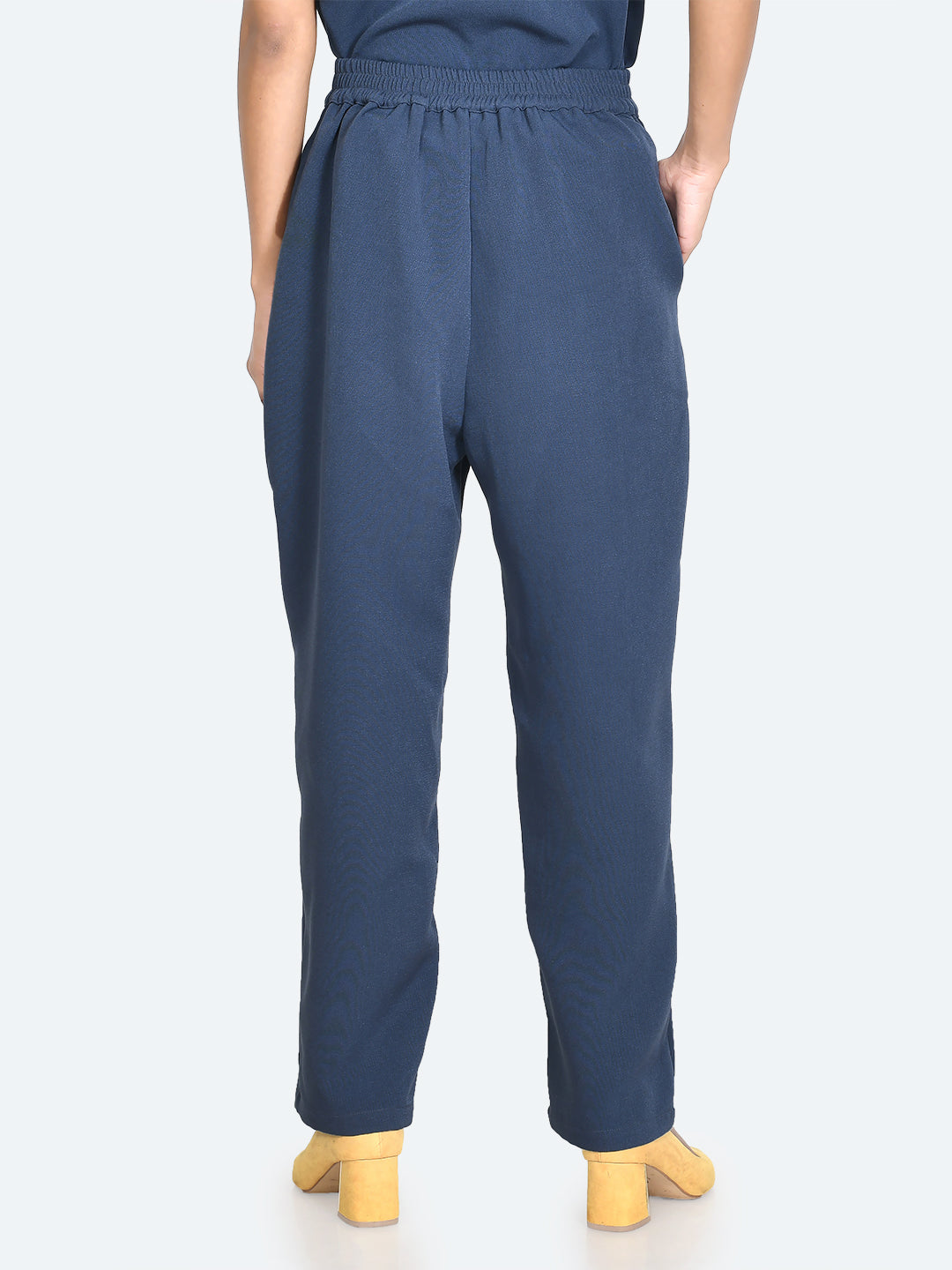 Blue Solid Trousers